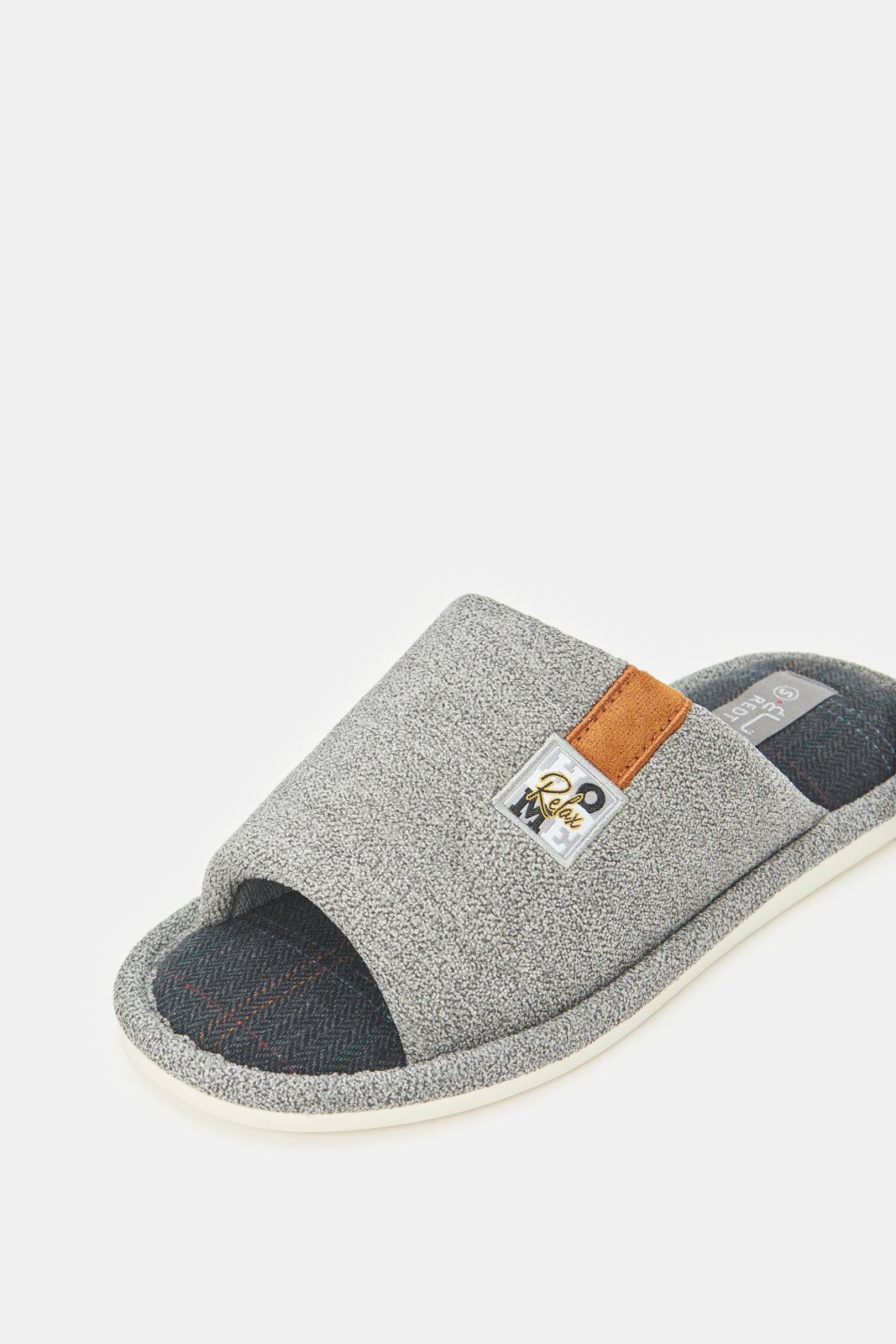 Men Grey Plain Slippers sold by Redtag product image thumbnail 3