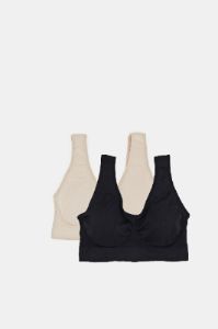 Women Black And Nude Seamless Bra Set (Pack of 2) sold by Redtag