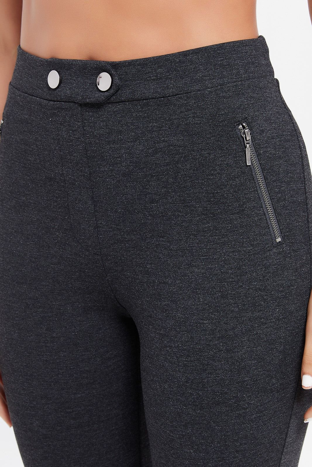 Women Charcoal Leggings With Button sold by Redtag product image thumbnail 4