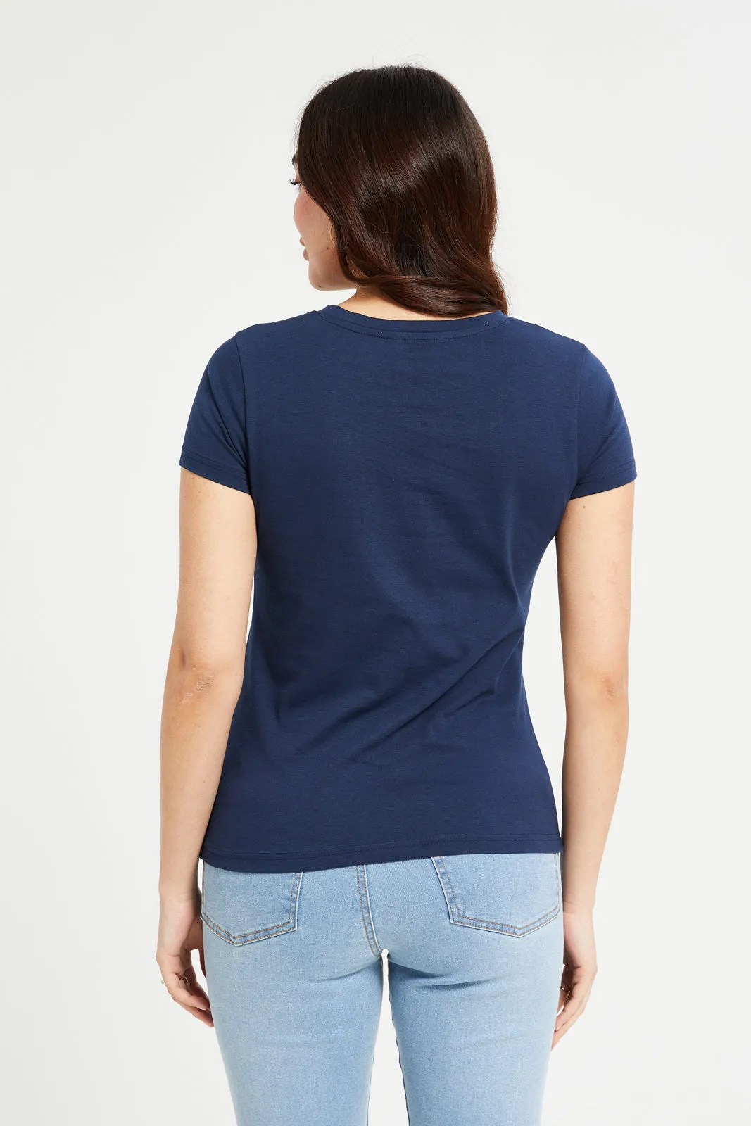 Women Navy Printed T-Shirt sold by Redtag product image thumbnail 3