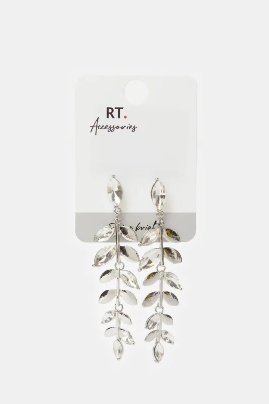 Women Silver Embellished Earring sold by Redtag