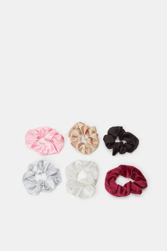 Women Assorted Hair Scrunchies Box Set (6 Piece) sold by Redtag