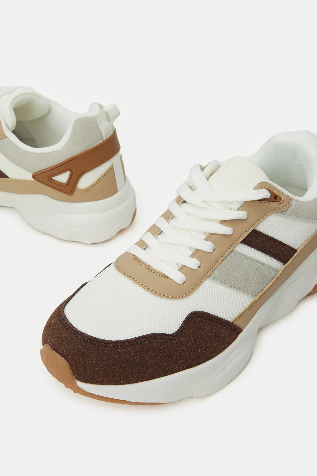 Men White Colour Block Trainer sold by Redtag product image thumbnail 3