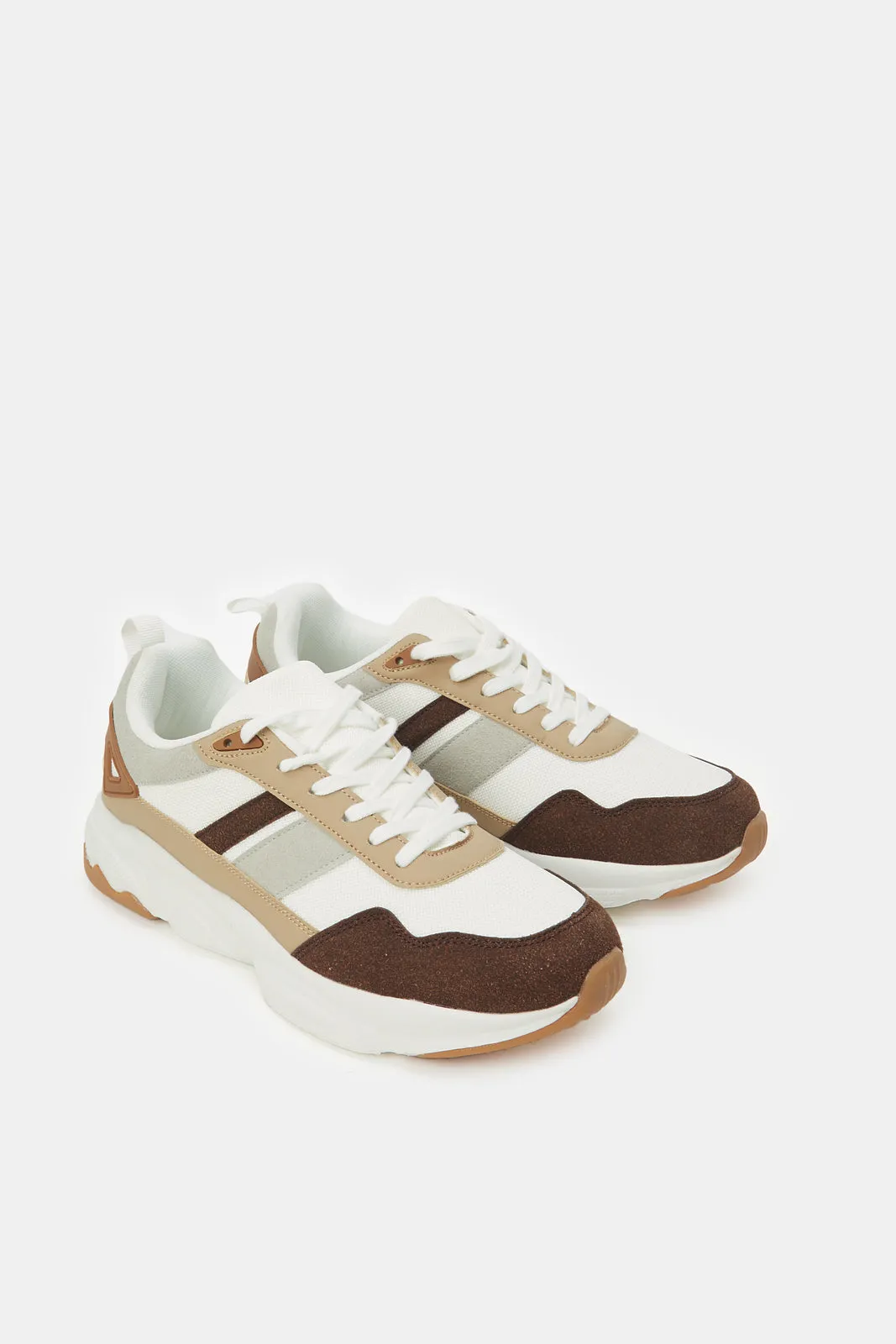 Men White Colour Block Trainer sold by Redtag product image thumbnail 2