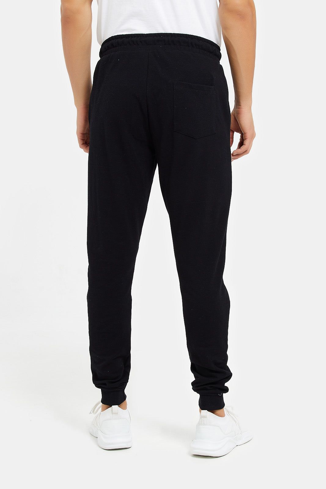 Men Black Pique Jogger sold by Redtag product image thumbnail 3