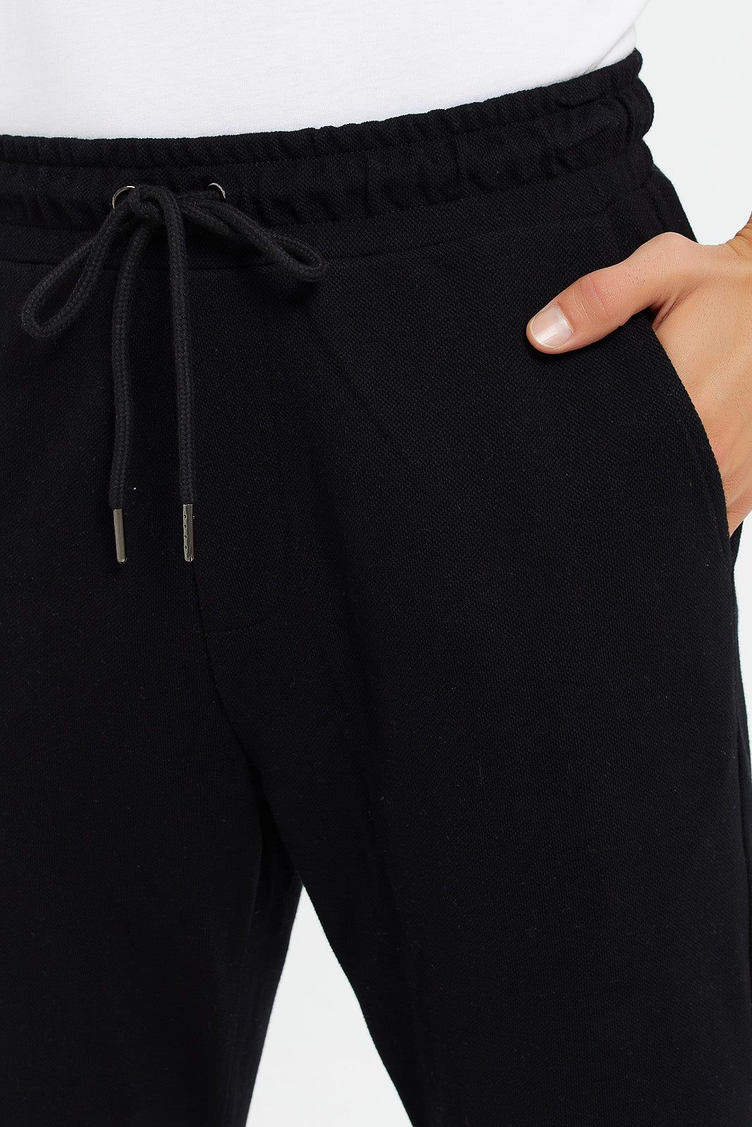 Men Black Pique Jogger sold by Redtag product image thumbnail 4