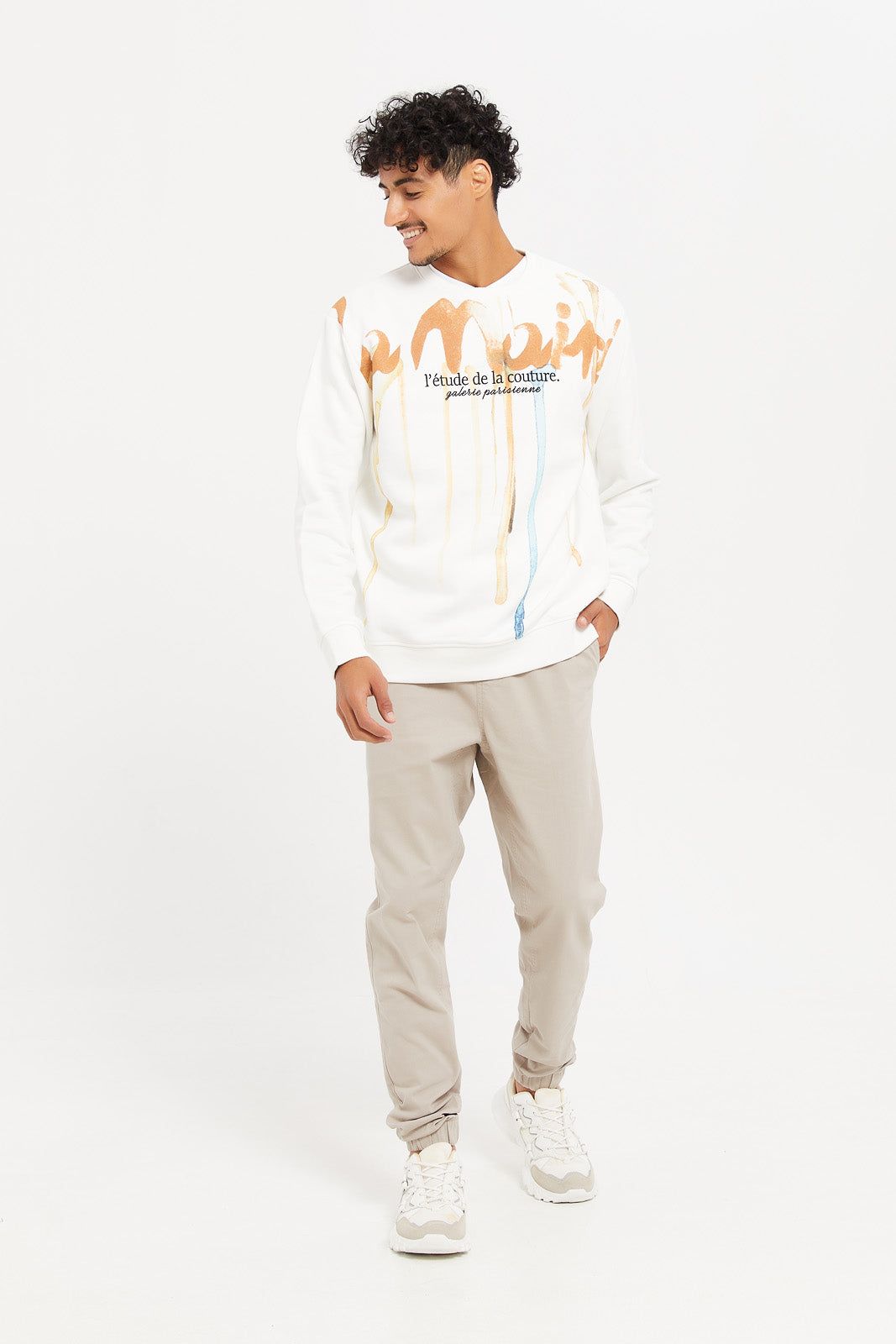 Men Beige Jogger Pants sold by Redtag product image thumbnail 2