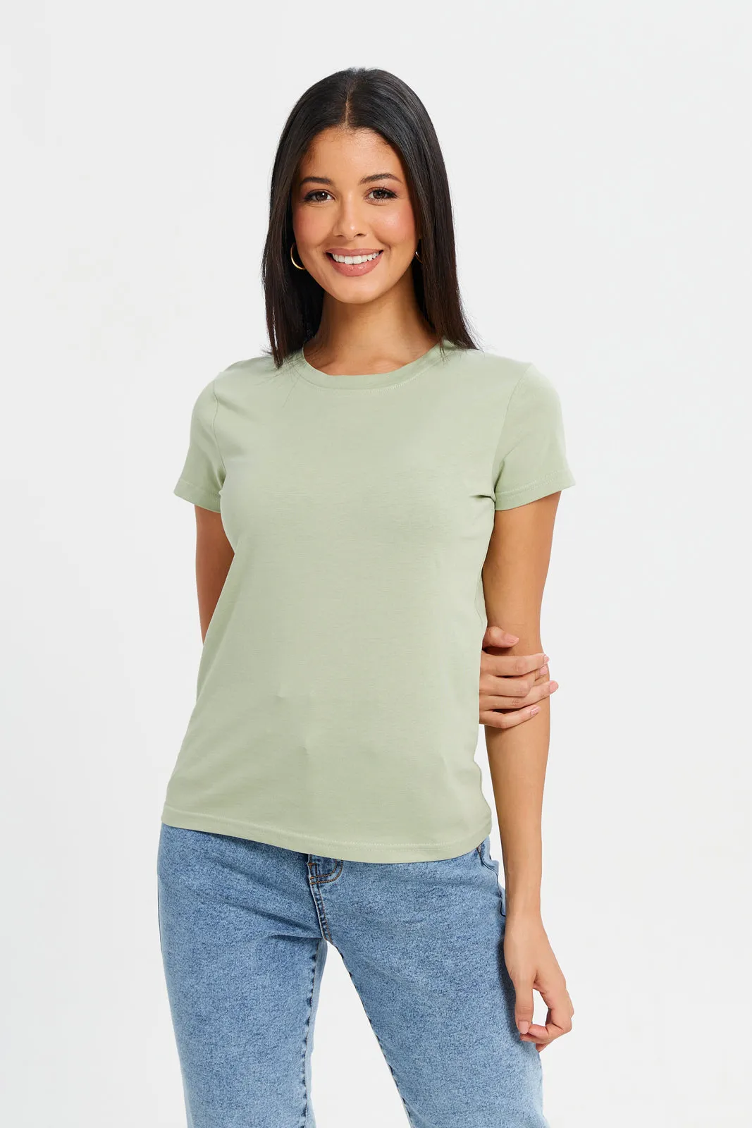 Women Mint Basic T-Shirt sold by Redtag