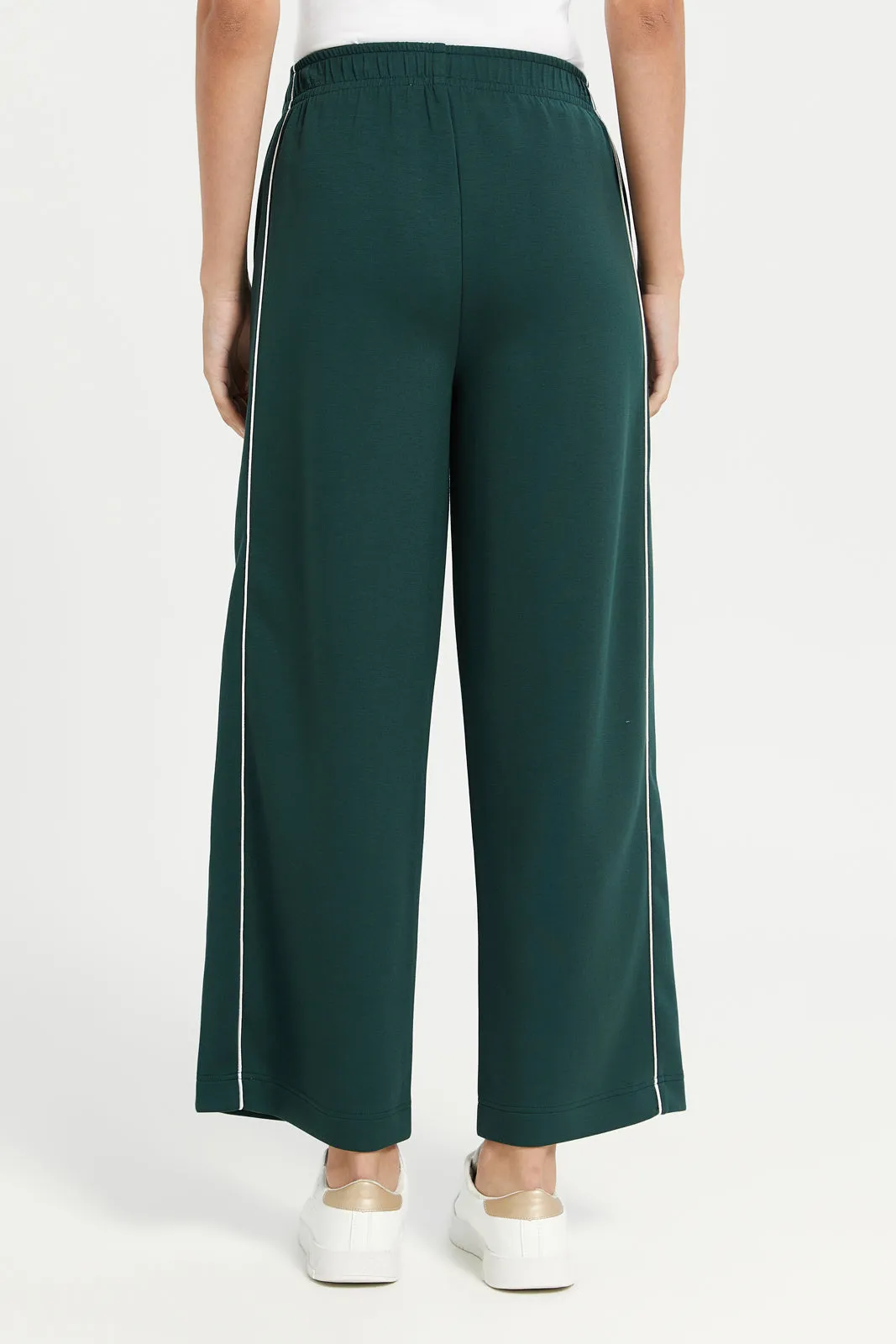 Green Piping Detailed Wide Leg Active Pant sold by Redtag product image thumbnail 3