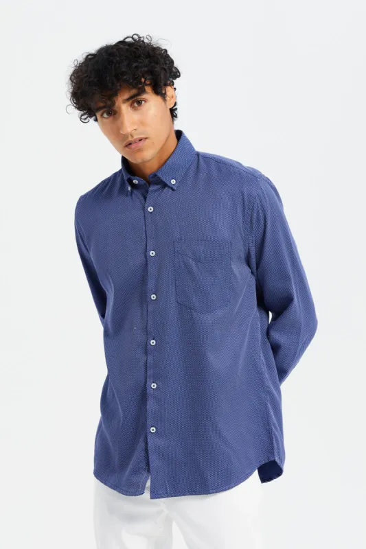 Men Blue Formal Shirt sold by Redtag