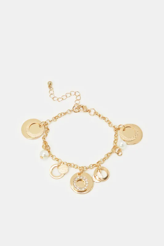 Women Gold Embellished Bracelet sold by Redtag