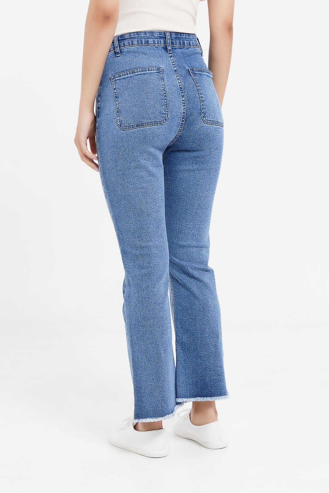 Women Blue High Waist Flare Jeans sold by Redtag product image thumbnail 3