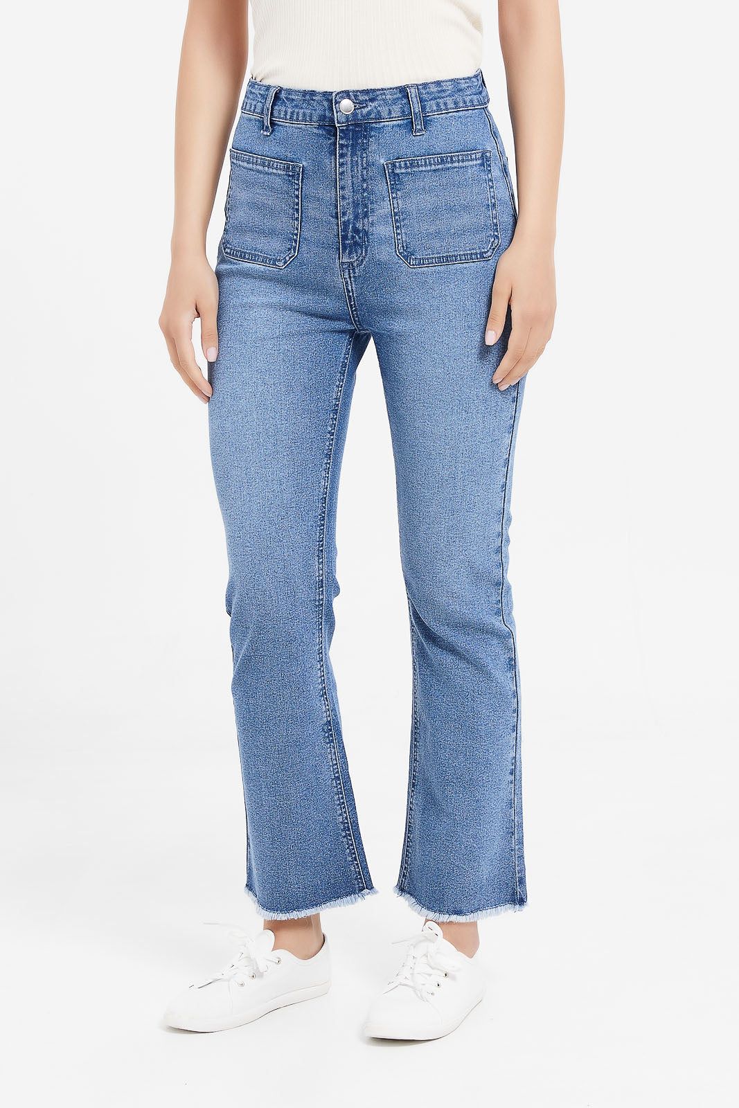 Women Blue High Waist Flare Jeans sold by Redtag