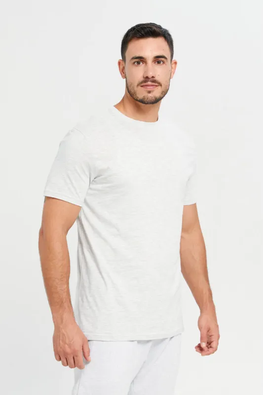 Men Ecru Crew Neck T-Shirt sold by Redtag