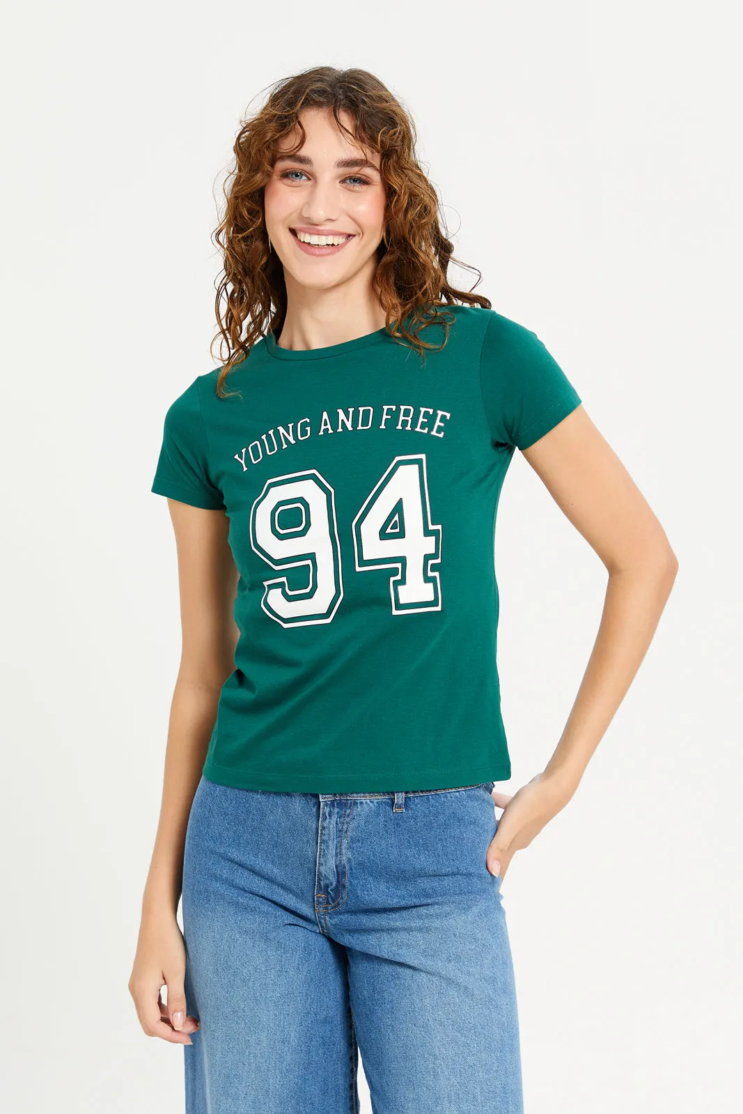 Women Green Graphic T-Shirt sold by Redtag
