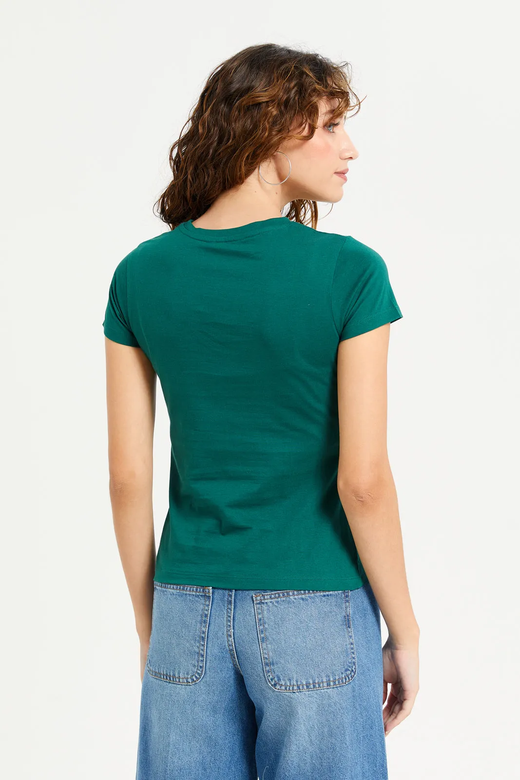 Women Green Graphic T-Shirt sold by Redtag product image thumbnail 3