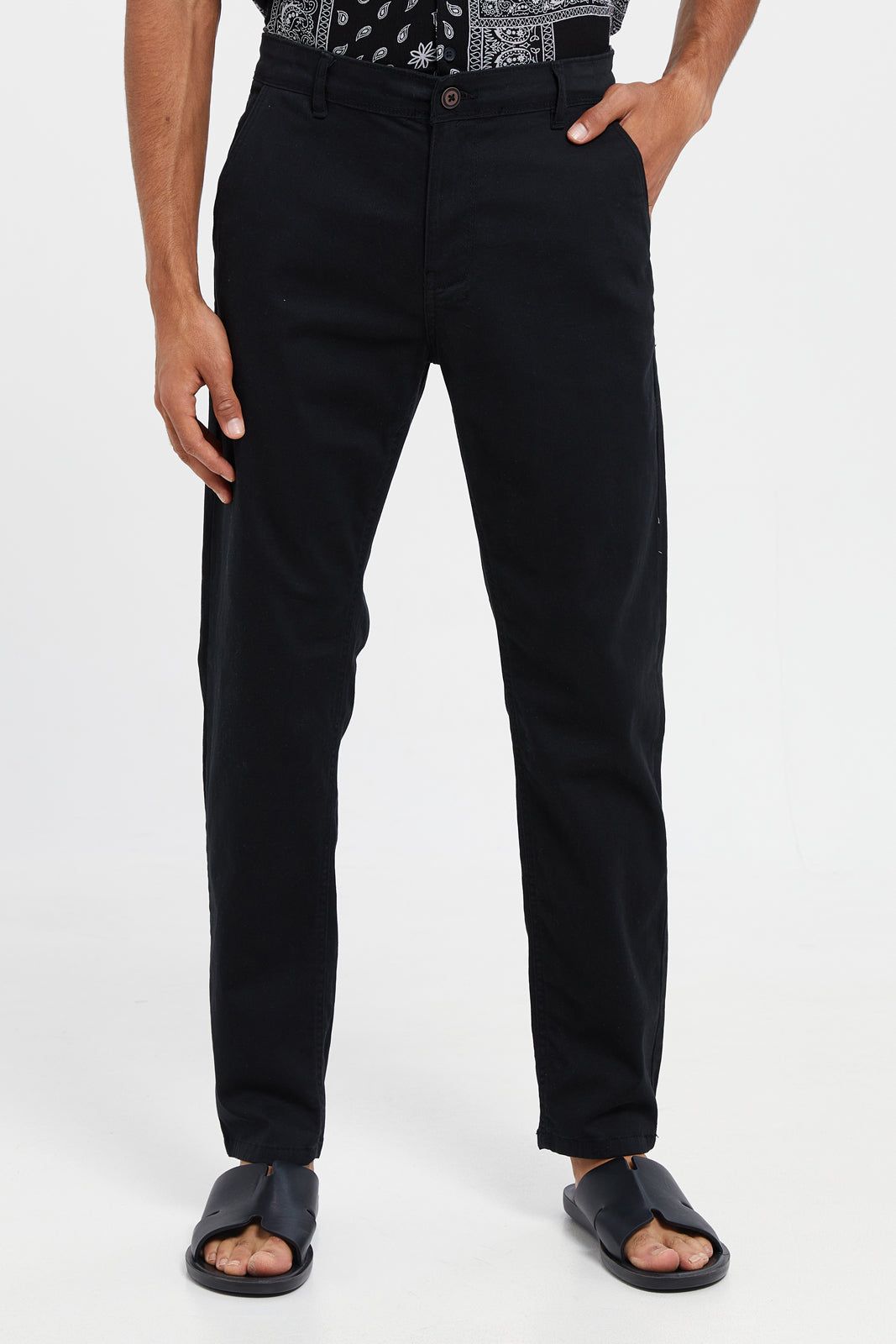 Men Black Chino Trousers sold by Redtag