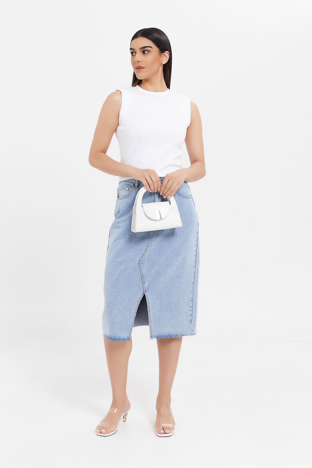 Women White Shoulder Pad Cropped Top sold by Redtag product image thumbnail 2