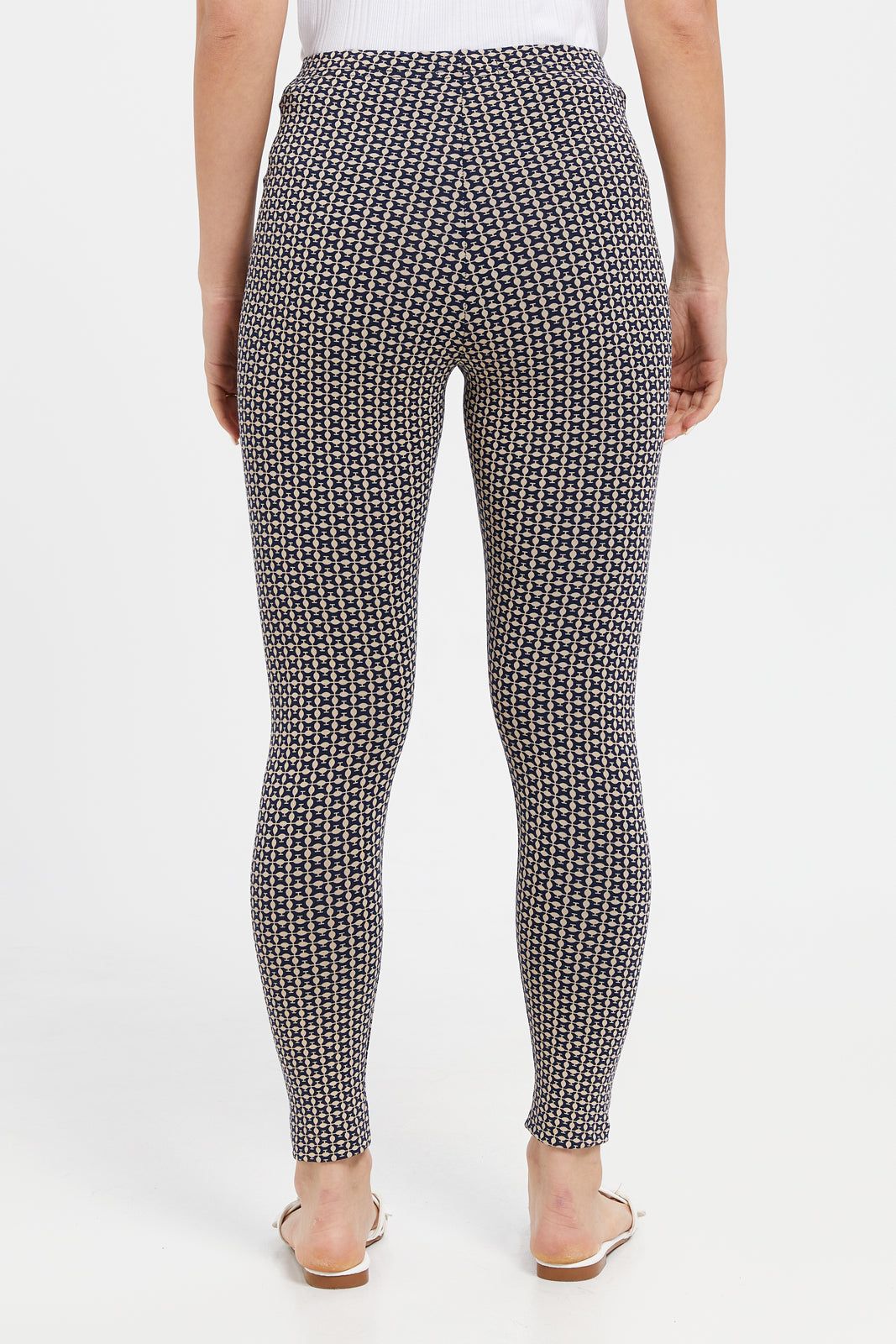 Women Beige And Black Printed Leggings sold by Redtag product image thumbnail 3
