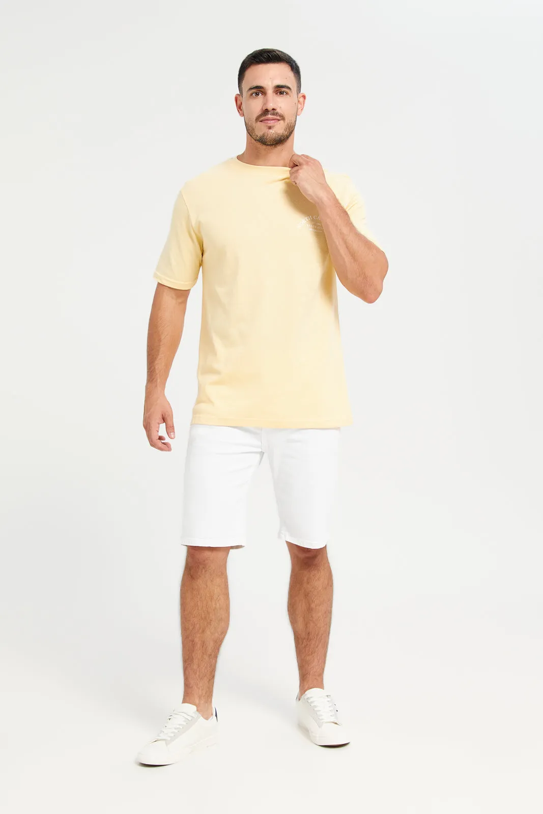 Yellow Jacqard Logo T-Shirt sold by Redtag product image thumbnail 2