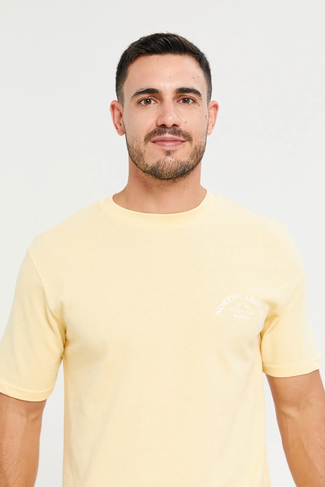 Yellow Jacqard Logo T-Shirt sold by Redtag product image thumbnail 4