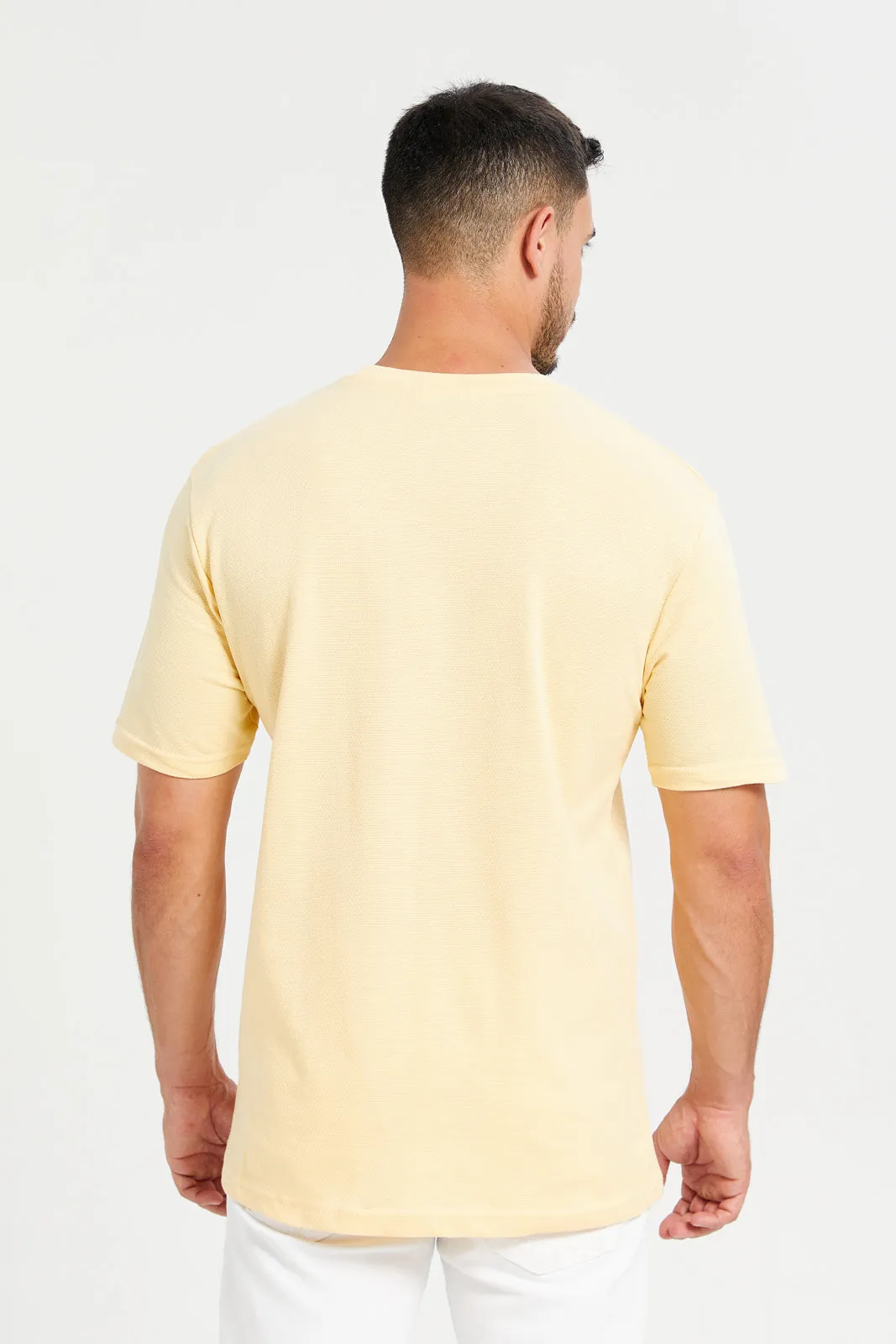 Yellow Jacqard Logo T-Shirt sold by Redtag product image thumbnail 3