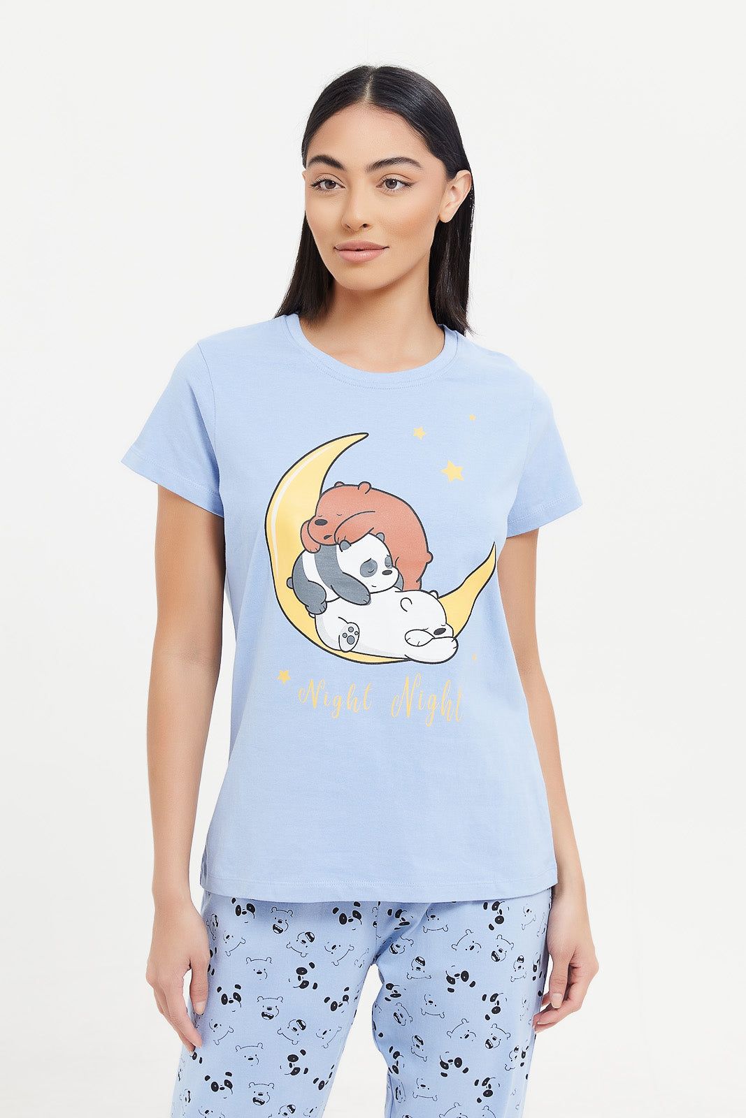 Women Blue Printed Pajama Set (2 Piece) sold by Redtag product image thumbnail 2