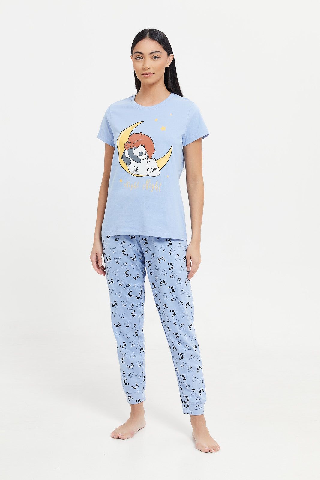 Women Blue Printed Pajama Set (2 Piece) sold by Redtag
