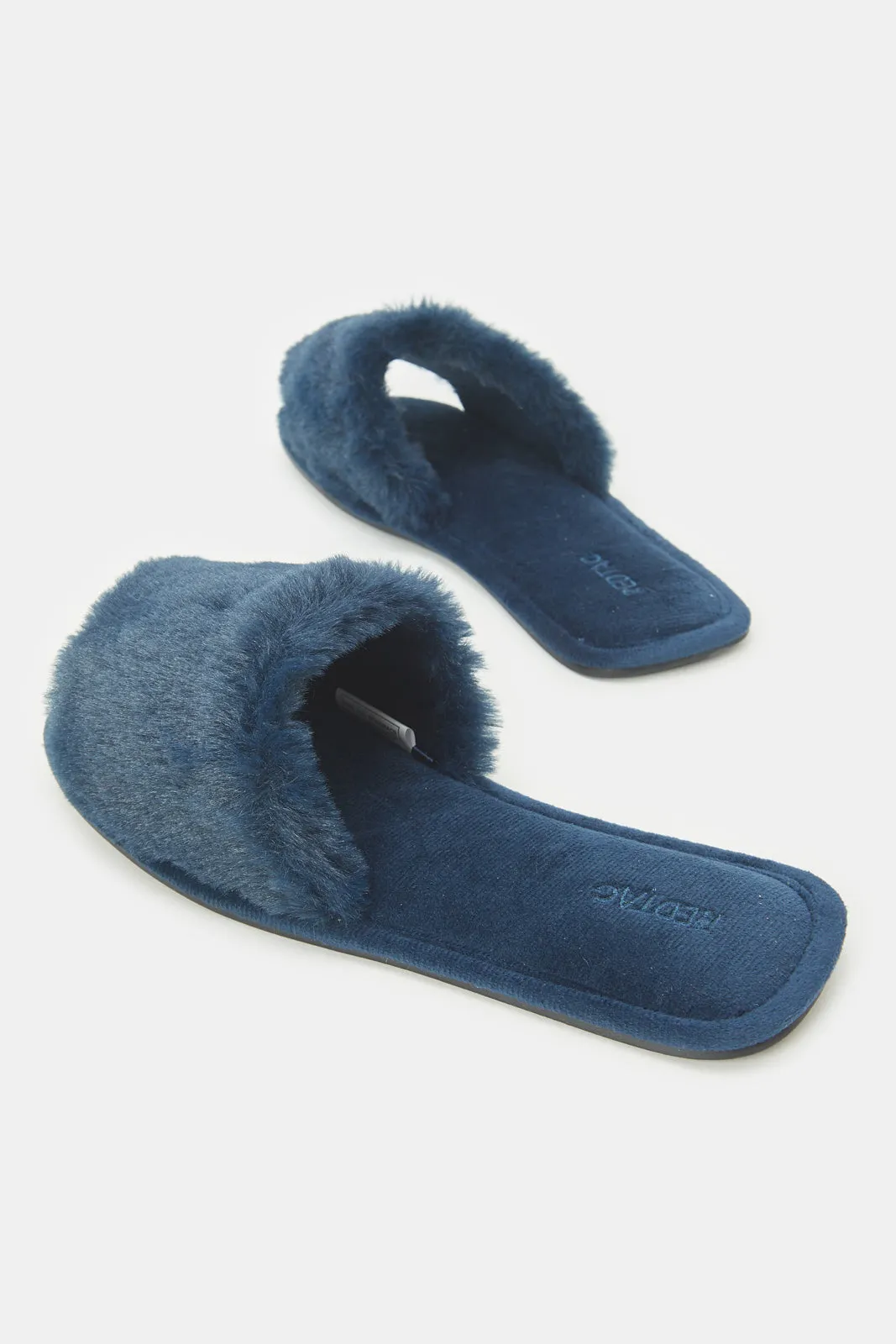 Women Navy Textured Classic Slipper sold by Redtag product image thumbnail 4