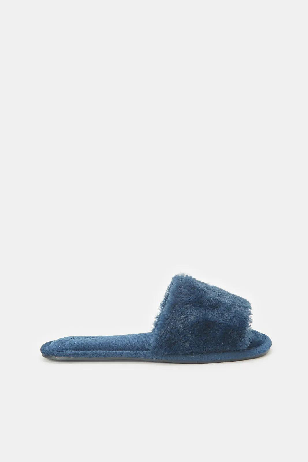 Women Navy Textured Classic Slipper sold by Redtag