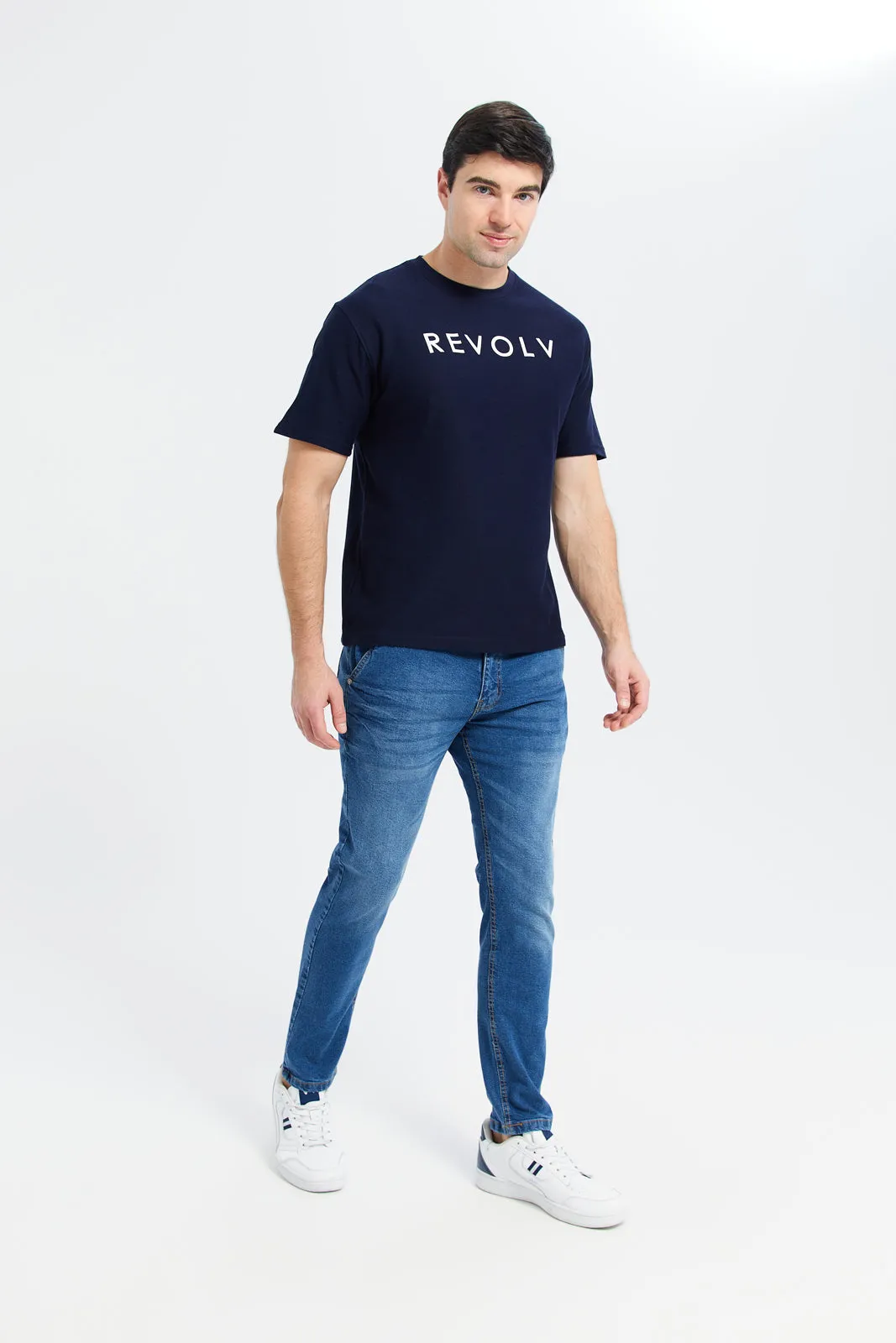 Men Navy Printed T-Shirt sold by Redtag product image thumbnail 2
