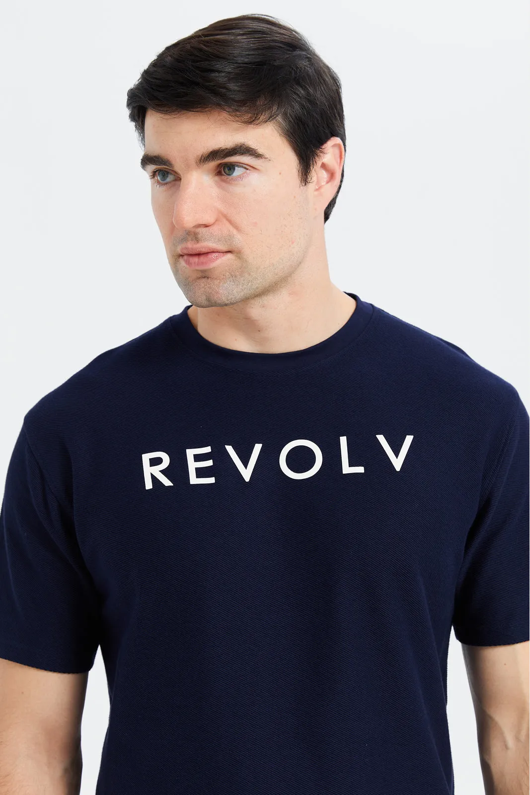 Men Navy Printed T-Shirt sold by Redtag product image thumbnail 4