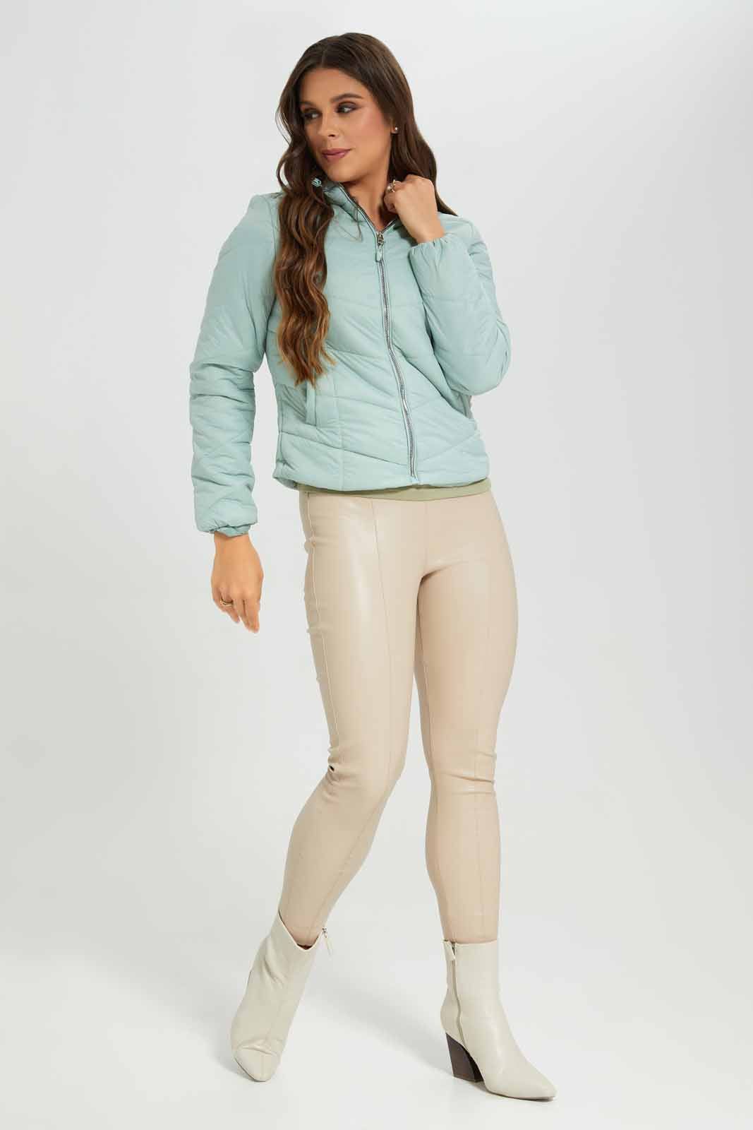 Women Beige Skinny PU Legging sold by Redtag product image thumbnail 2