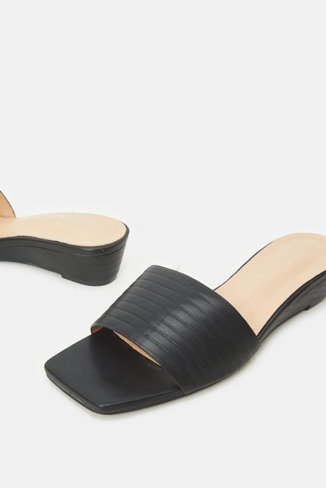 Women Black Wedge Mule sold by Redtag product image thumbnail 3