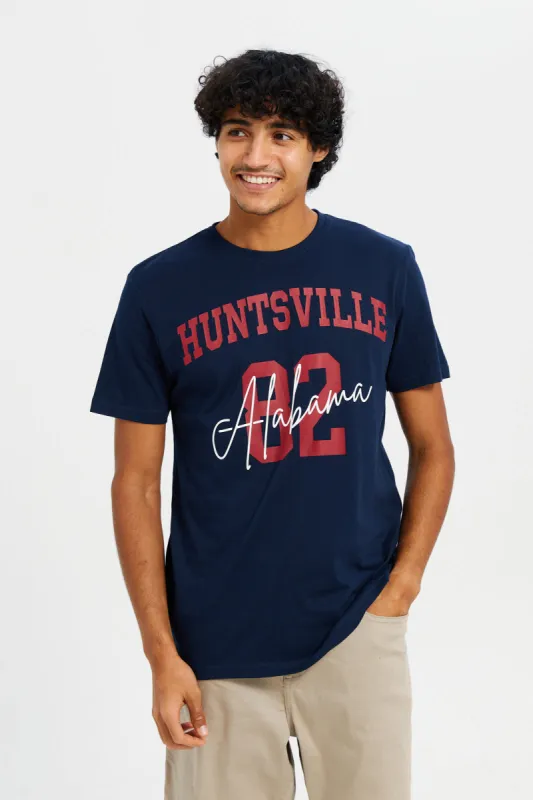 Men Navy Graphic T-Shirt sold by Redtag