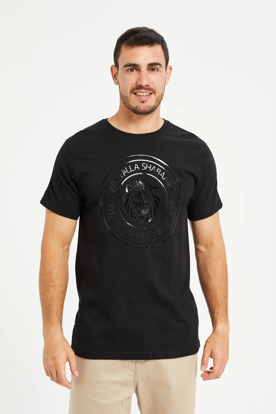 Men Black Yalla Shabaab Print T-Shirt sold by Redtag