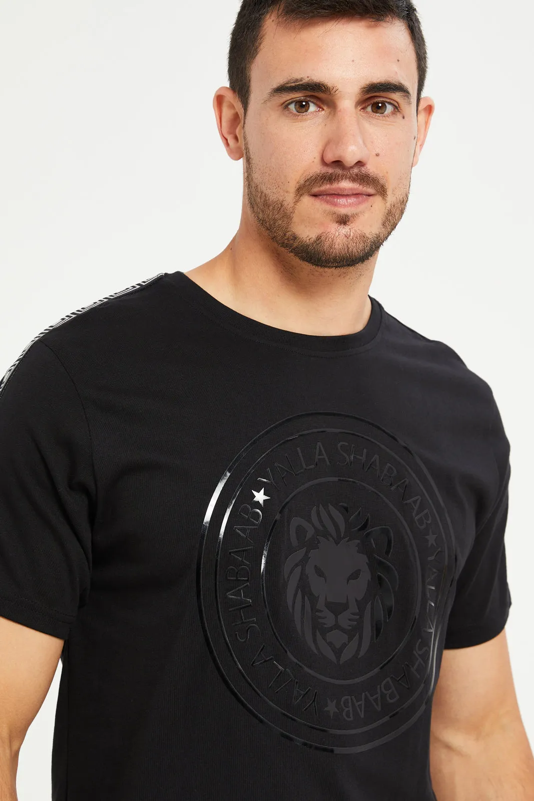 Men Black Yalla Shabaab Print T-Shirt sold by Redtag product image thumbnail 4