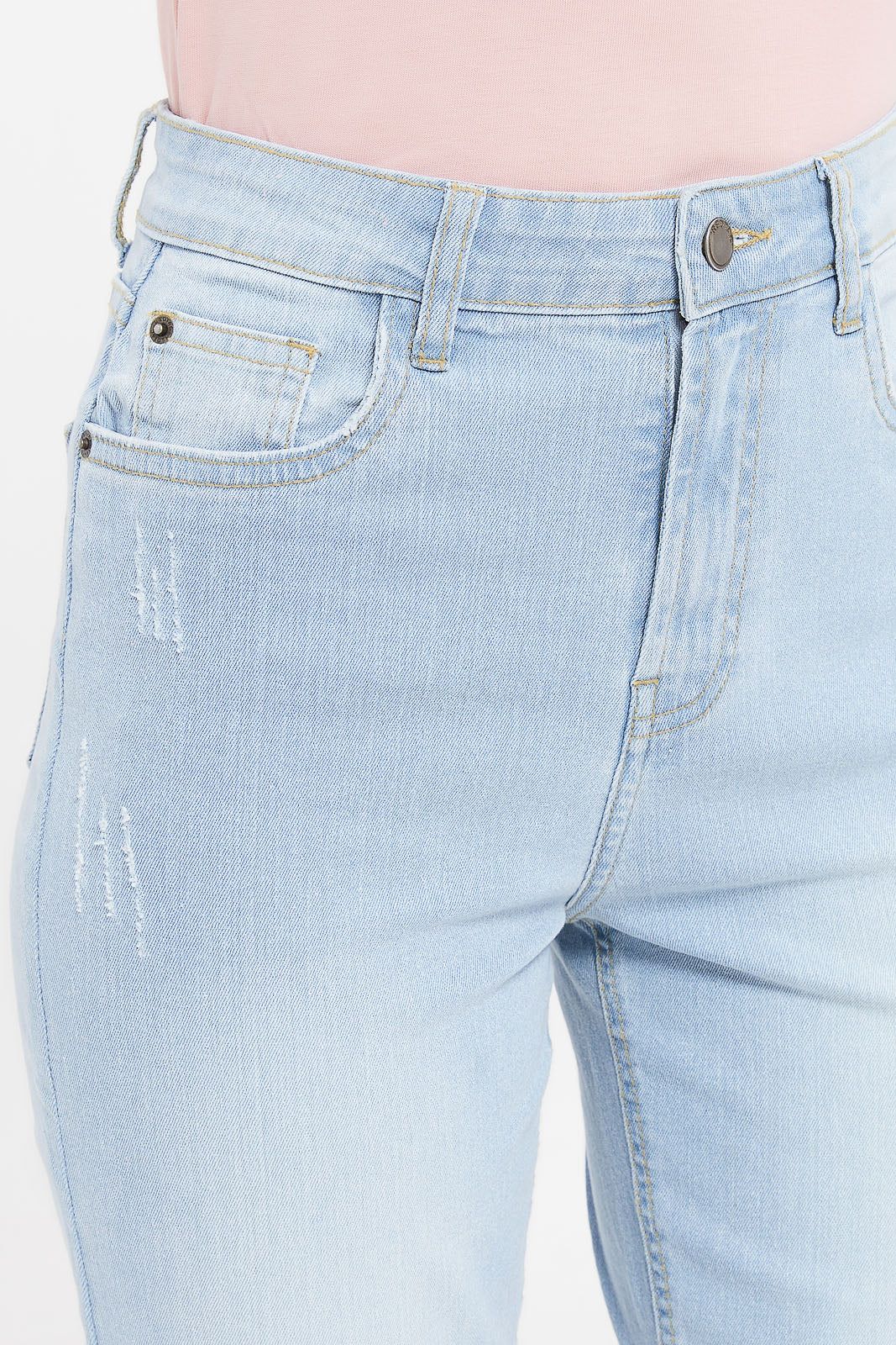 Women Blue High Waist Mom Jeans sold by Redtag product image thumbnail 4