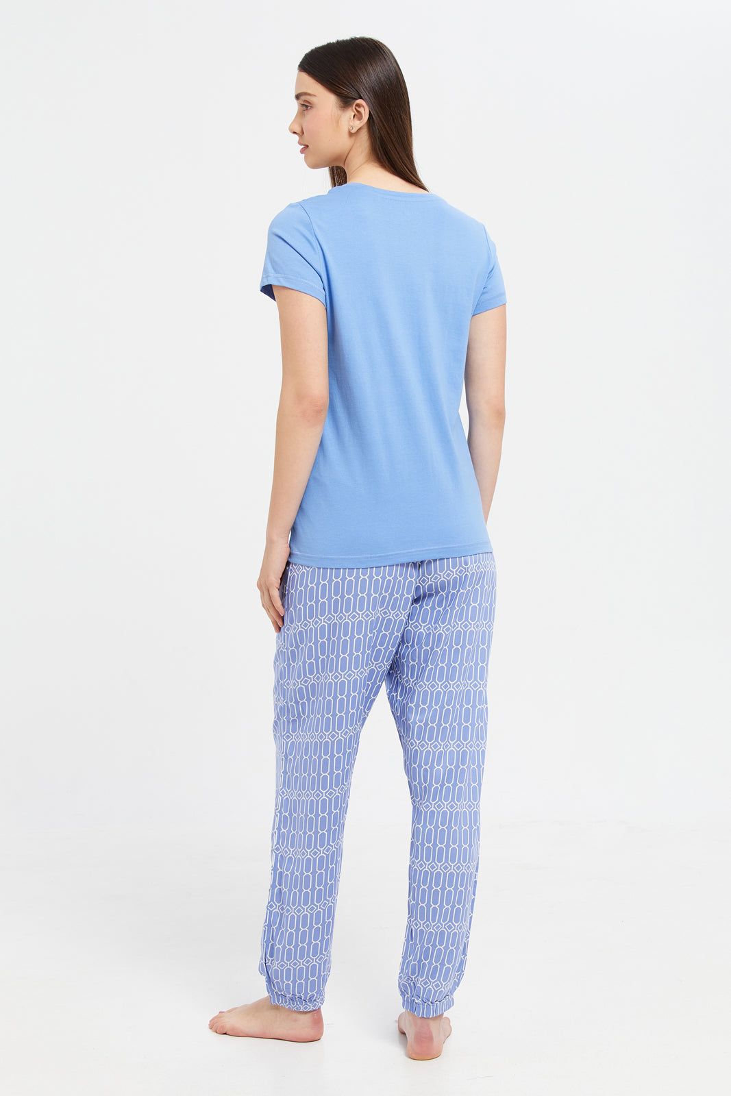 Women Blue Chest Print Short Sleeve Pyjama Set (2 Piece) sold by Redtag product image thumbnail 4