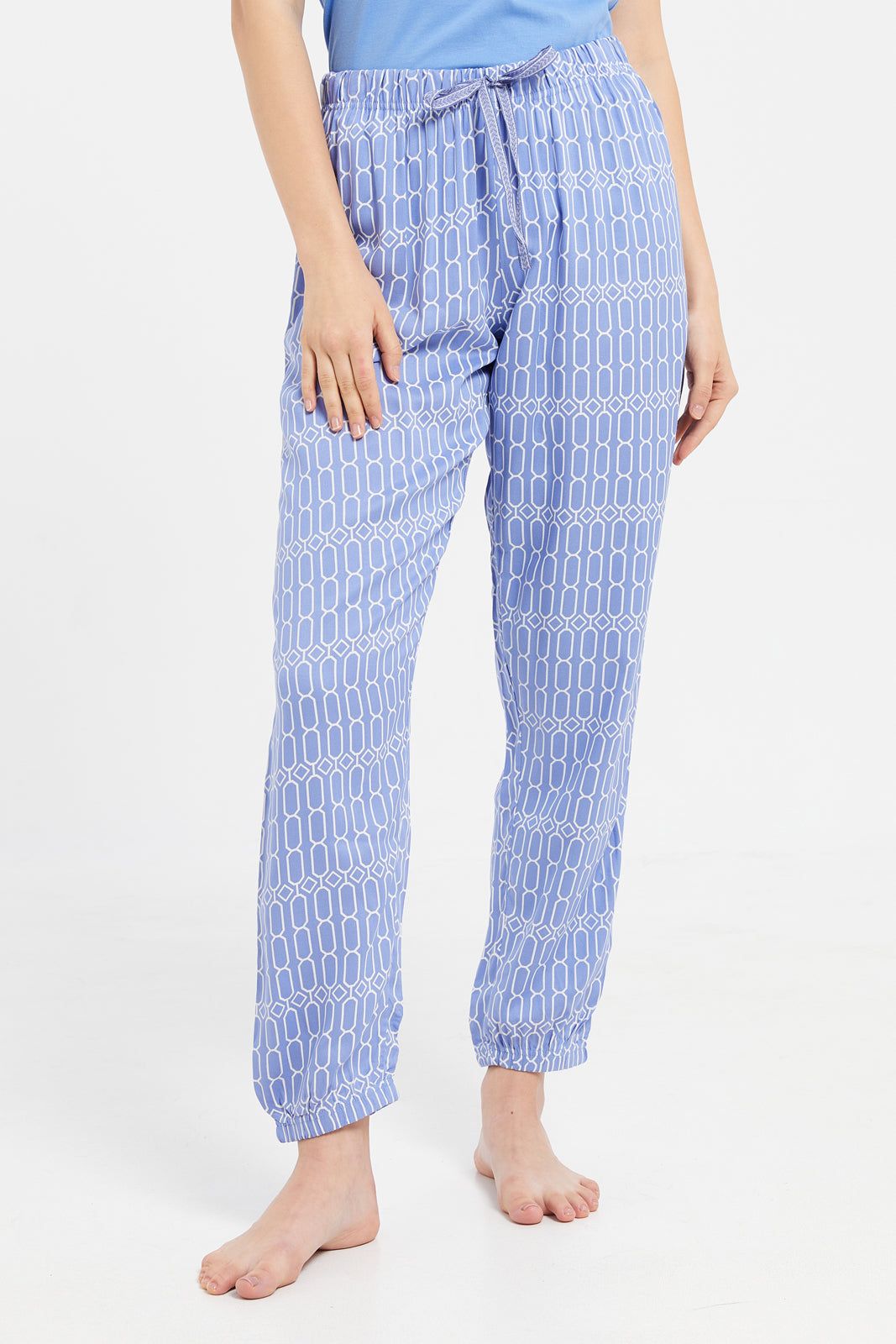 Women Blue Chest Print Short Sleeve Pyjama Set (2 Piece) sold by Redtag product image thumbnail 3