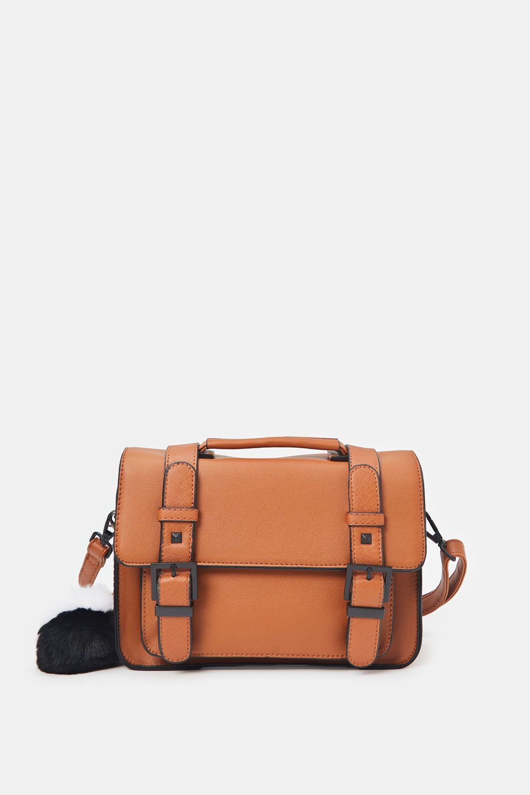 Women Tan Plain Satchel Bag sold by Redtag