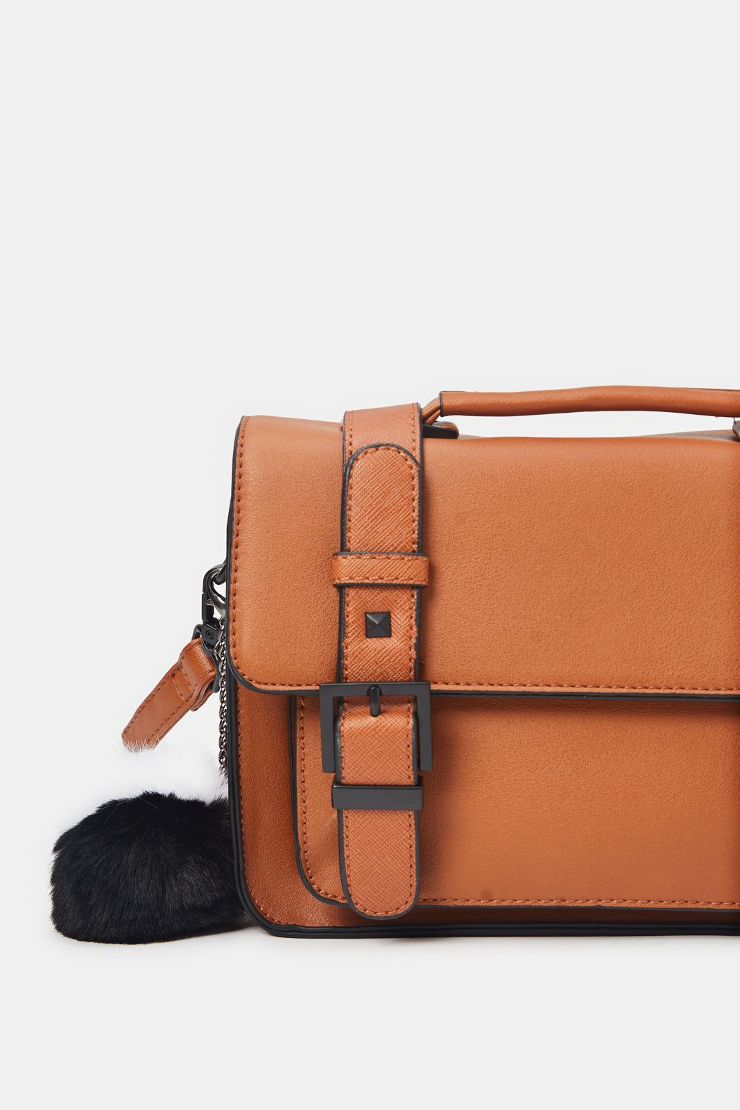 Women Tan Plain Satchel Bag sold by Redtag product image thumbnail 3