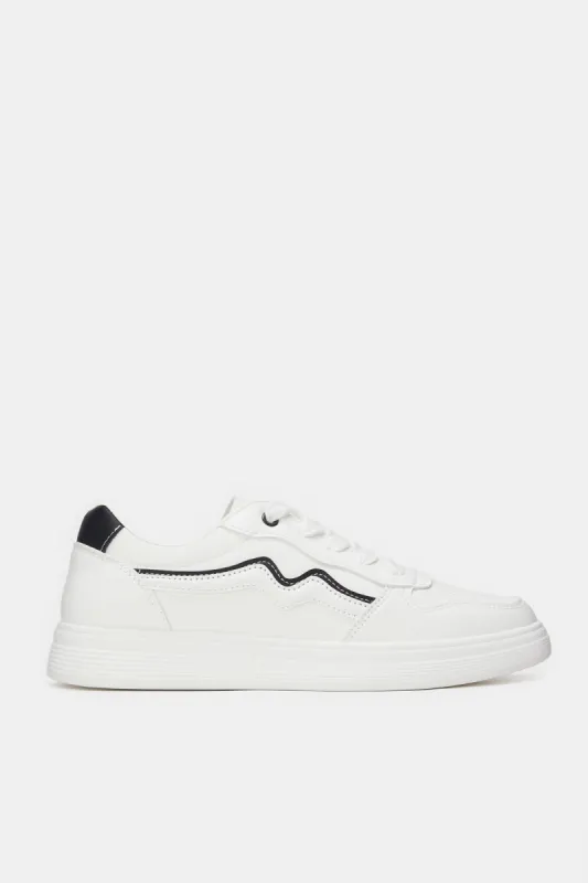 Women White Court Sneaker With Grey Highlight sold by Redtag