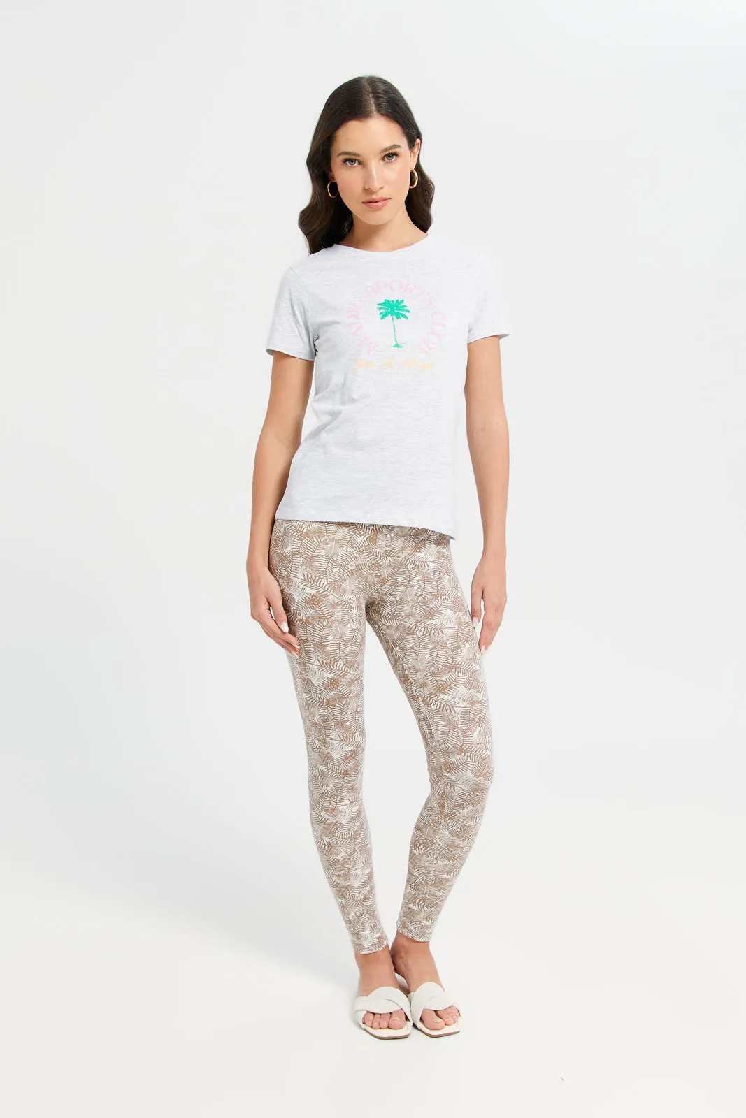 Women Assorted Plain And Printed Long Leggings Set (Pack Of 2) sold by Redtag product image thumbnail 3