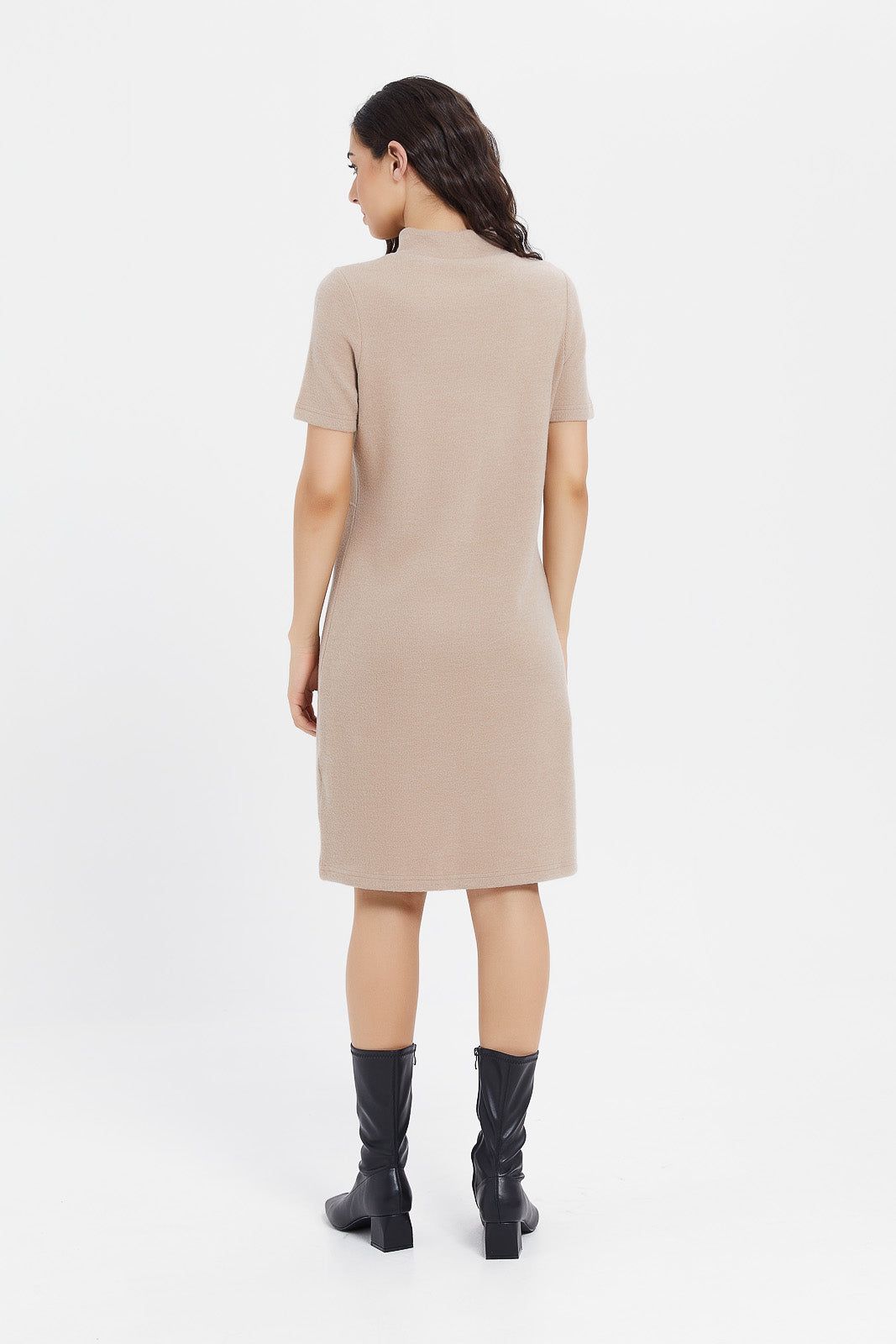Women Beige High Neck Midi Dress sold by Redtag product image thumbnail 2