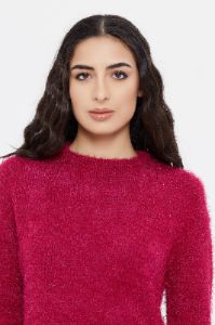 Women Fuchsia Fluffy Pullover sold by Redtag