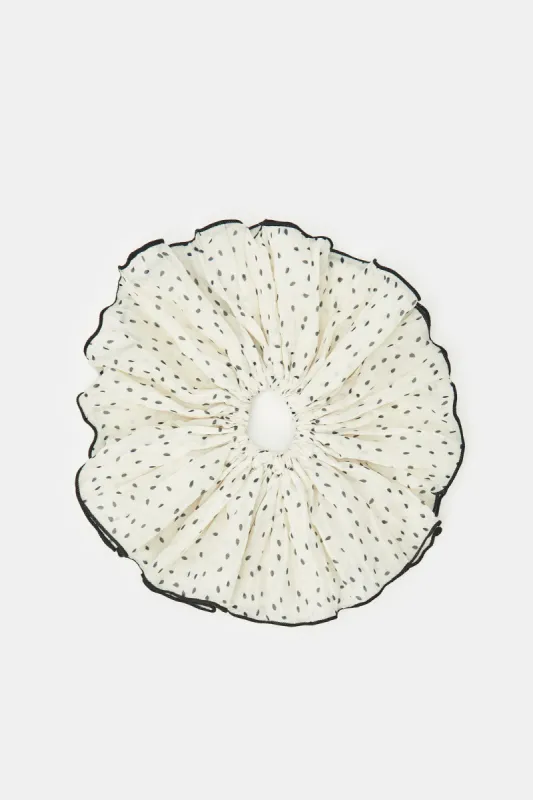 Women White Printed Scrunchy sold by Redtag