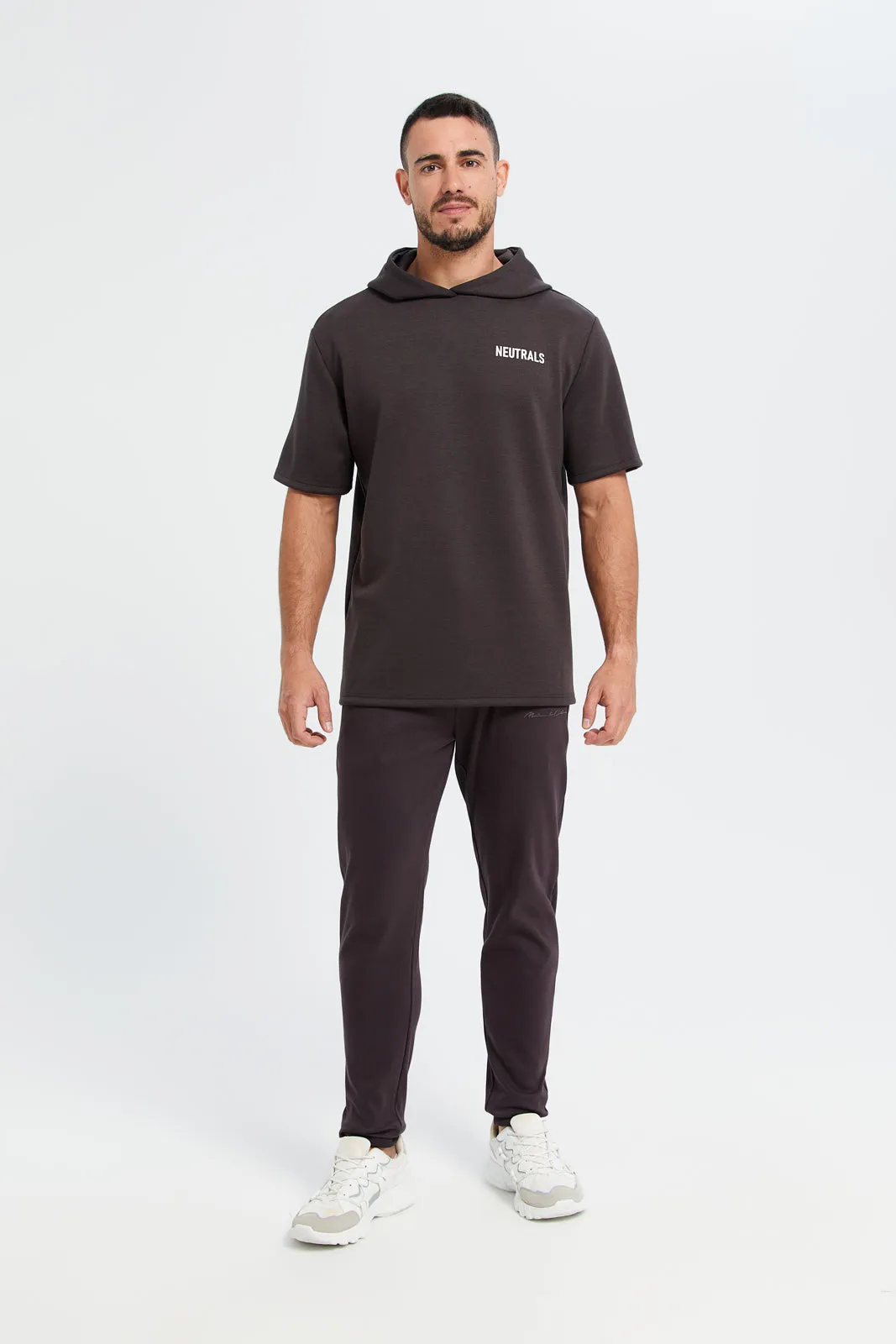 Men Burgundy Soft Touch Joggers sold by Redtag product image thumbnail 2