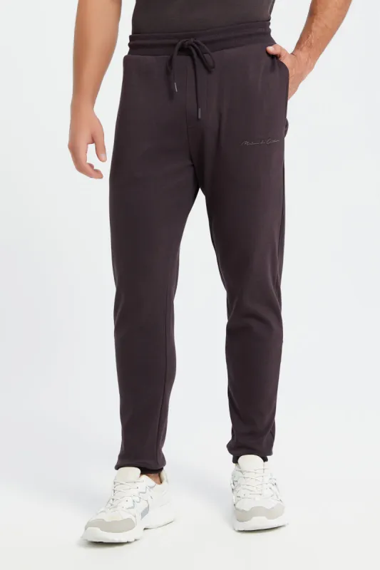 Men Burgundy Soft Touch Joggers sold by Redtag