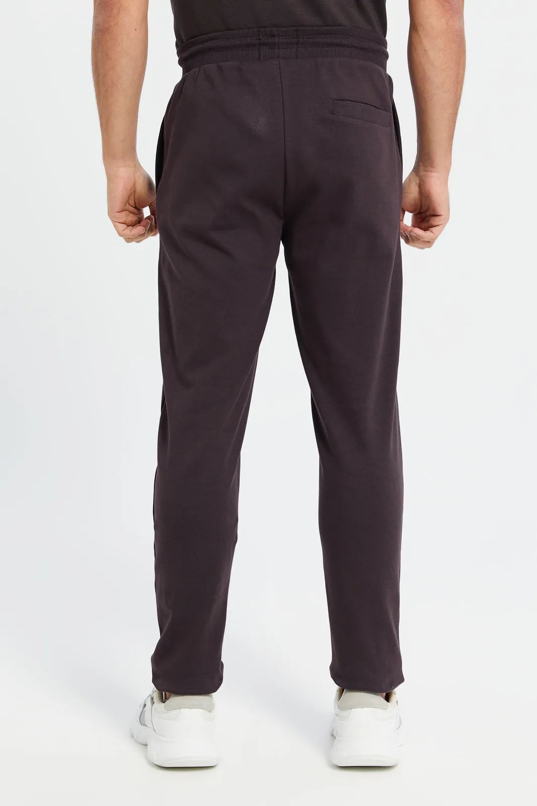 Men Burgundy Soft Touch Joggers sold by Redtag product image thumbnail 3